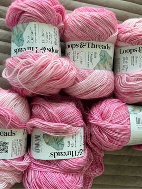 Loops & Threads Soft Ombré Yarn in Pink lot of 6